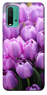 Чехол на Xiaomi Redmi Note 9 4G / Redmi 9 Power Фиолетовые тюльпаны фото 1 из 1