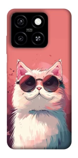 Чехол на ZTE Blade A55 4G Сat with glasses фото 1 из 1