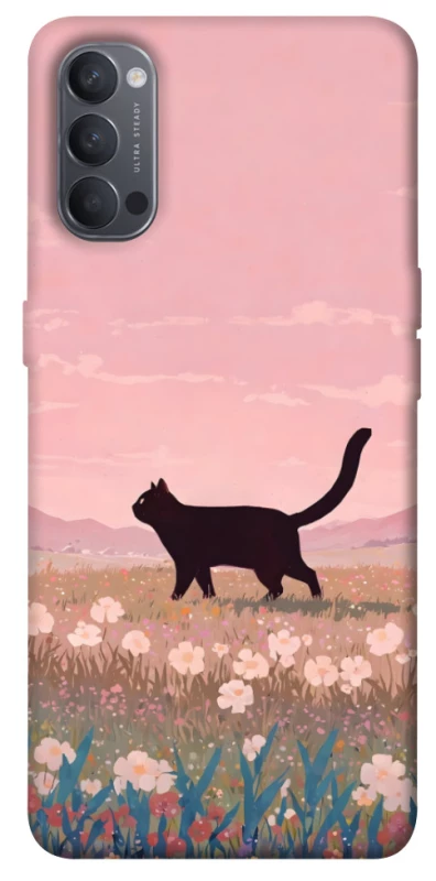 Чохол на Oppo Reno 4 cat on a field фото 1 з 1