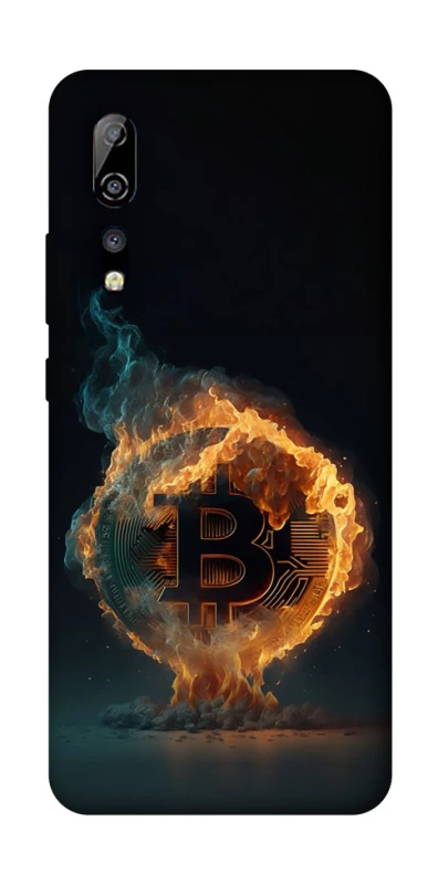 Чехол на ZTE Axon 10 Pro Fire Bitcoin фото 1 из 1