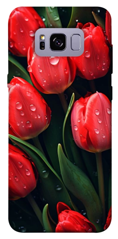 Чохол на Samsung G955 Galaxy S8 Plus Червоні тюльпани фото 1 з 1