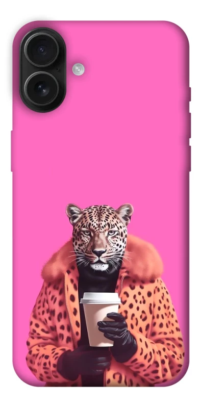 Чехол на Apple iPhone 16 Plus Леопард с кофе фото 1 из 1