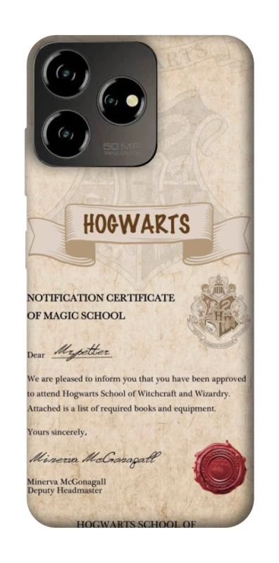Чехол на ZTE Blade V50 Design 4G The Hogwarts acceptance letter фото 1 из 1