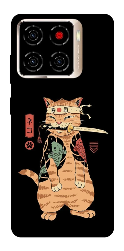 Чехол на ZTE Blade A56 Кот-самурай фото 1 из 1
