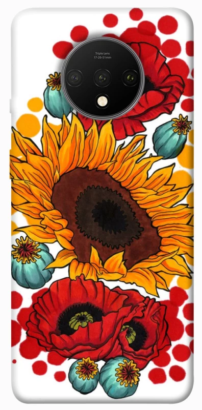 Чохол на OnePlus 7T Соняшники та маки фото 1 з 1