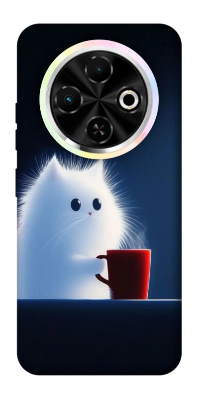 Чехол на TECNO Spark 30C Чехол кот с кофе фото 1 из 1