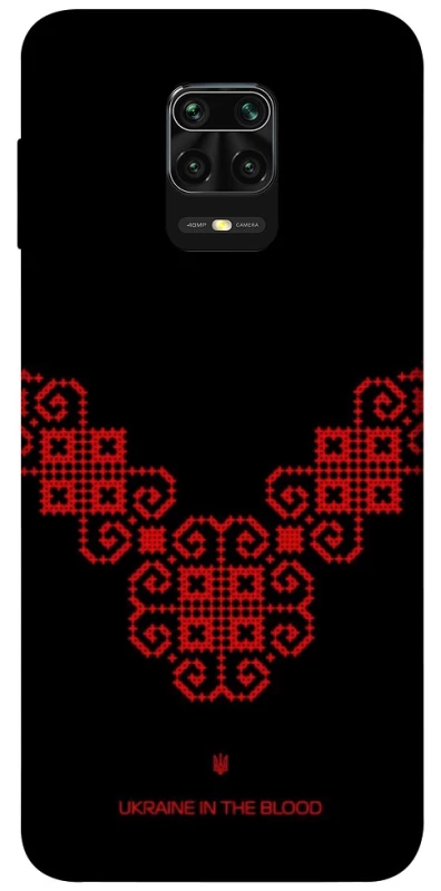 Чохол на Xiaomi Redmi Note 9s / Note 9 Pro / Note 9 Pro Max Чорно-червона вишиванка фото 1 з 1