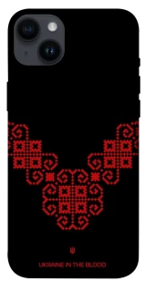 Чехол на Apple iPhone 14 Plus (6.7") Черно-красная вышиванка фото 1 из 1