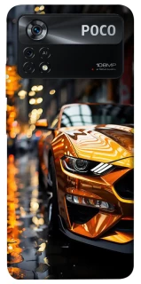 Чохол на Xiaomi Poco X4 Pro 5G Golden sports car фото 1 з 1