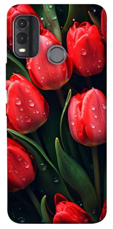 Чехол на Nokia G11 Plus Красные тюльпаны фото 1 из 1