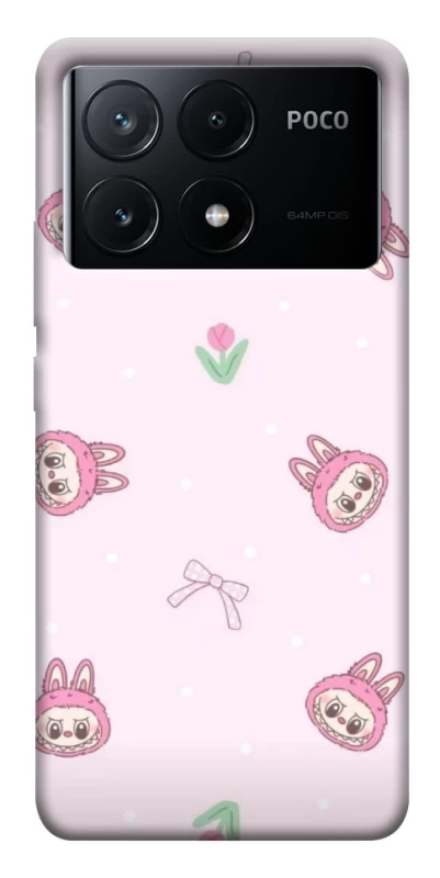 Чохол на Xiaomi Poco X6 Labubu Flower фото 1 з 1