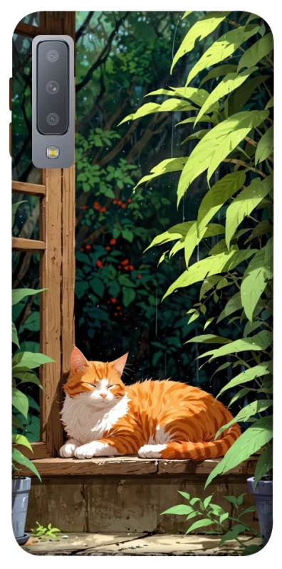 Чехол на Samsung A750 Galaxy A7 (2018) red cat фото 1 из 1