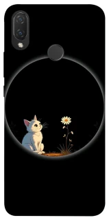 Чехол на Huawei P Smart+ (nova 3i) Cat and flower фото 1 из 1