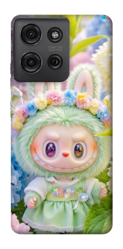 Чохол на Motorola Moto G75 Labubu & Flowers ver.2 фото 1 з 1