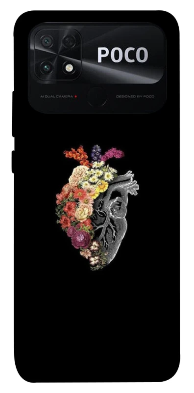 Чохол на Xiaomi Poco C40 Heart with flowers фото 1 з 1