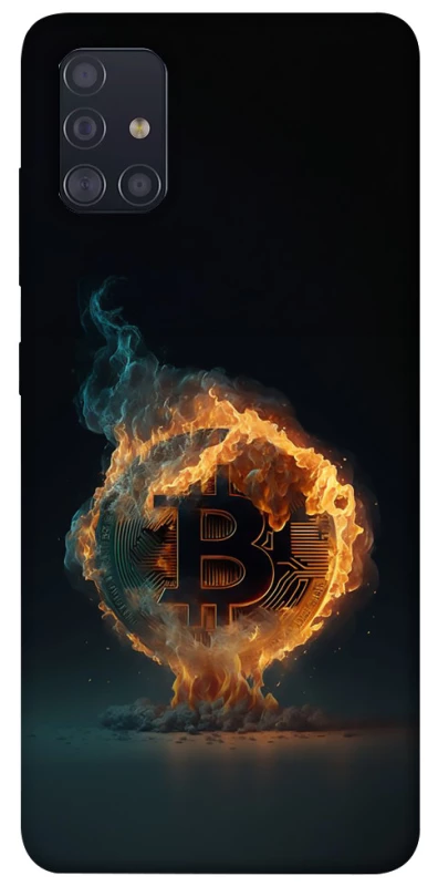 Чохол на Samsung Galaxy A51 Fire Bitcoin фото 1 з 1