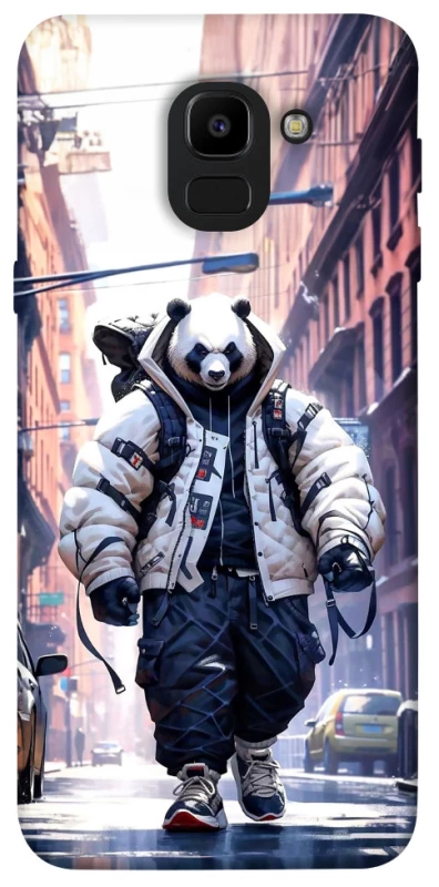 Чехол на Samsung J600F Galaxy J6 (2018) Панда курьер фото 1 из 1