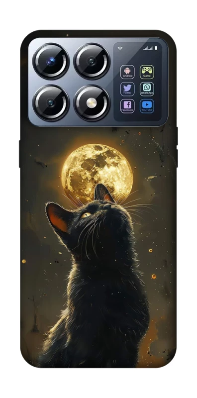Чохол на Xiaomi POCO X8 Pro Кіт під місяцем v2 фото 1 з 1