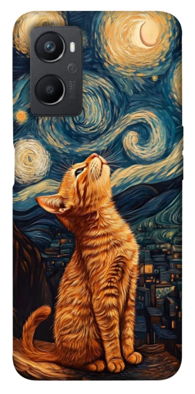 Чохол на Oppo A96 van gogh cat фото 1 з 1