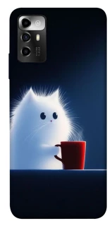 Чехол на ZTE Blade V40 Vita Чехол кот с кофе фото 1 из 1