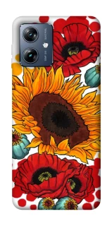 Чохол на Motorola Moto G54 Power Соняшники та маки фото 1 з 1