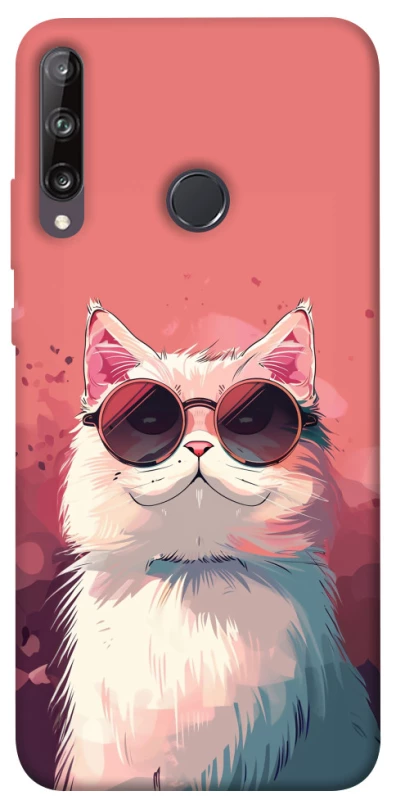 Чохол на Huawei P40 Lite E Сat with glasses фото 1 з 1
