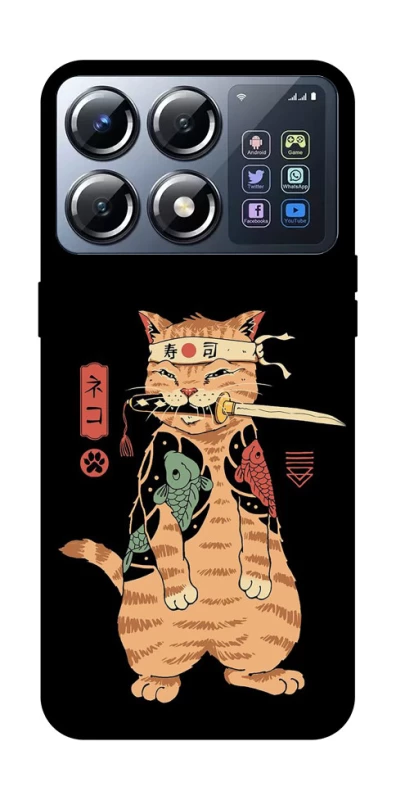 Чехол на Xiaomi POCO X8 Pro Кот-самурай фото 1 из 1