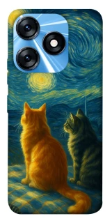 Чехол на TECNO Spark 10 Cats under the stars фото 1 из 1