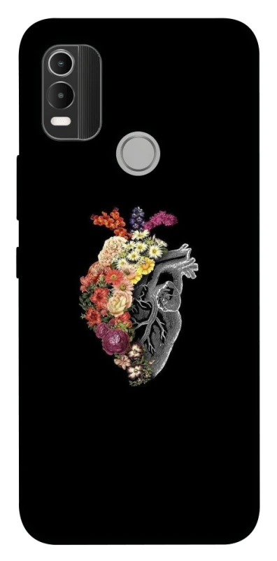 Чехол на Nokia C21 Plus Heart with flowers фото 1 из 1