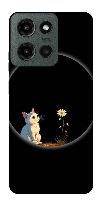 Чехол на Motorola Moto G Power (2025) Cat and flower фото 1 из 1