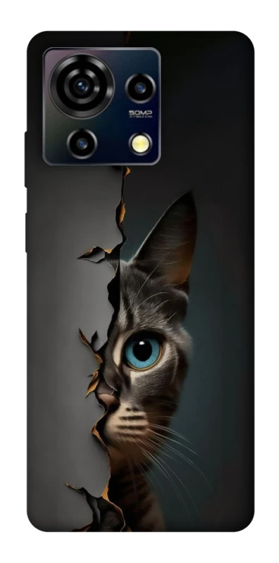 Чехол на ZTE Blade V50 Vita Кот-подглядыватель v2 фото 1 из 1