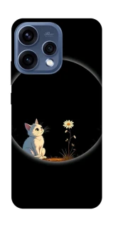 Чехол на Oppo Reno 15 Cat and flower фото 1 из 2