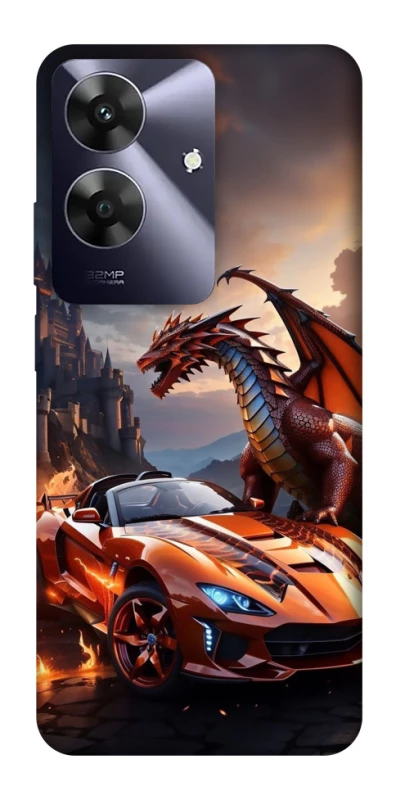Чехол на Realme Note 60 Сar and dragon фото 1 из 1