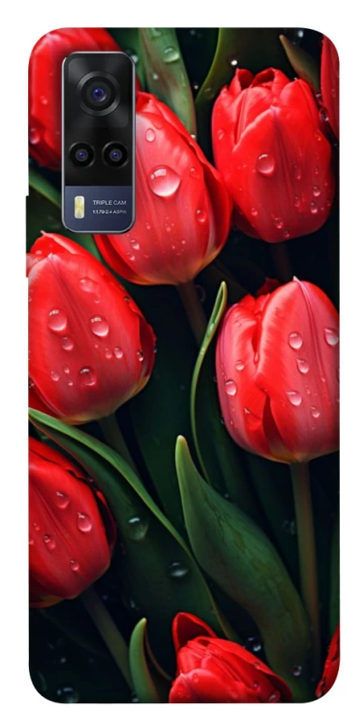 Чехол на Vivo Y53s Красные тюльпаны фото 1 из 1