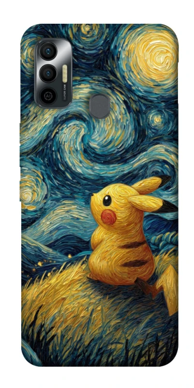 Чехол на TECNO Spark 7 Pikachu and Van Gogh фото 1 из 1
