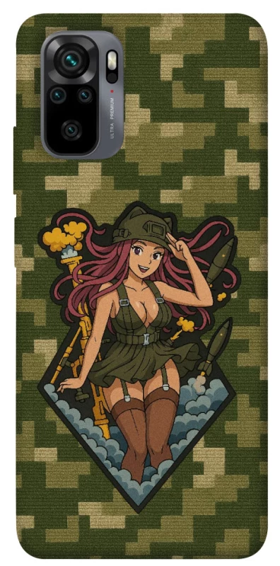 Чехол на Xiaomi Redmi Note 10 / Note 10s Military Waifu фото 1 из 1