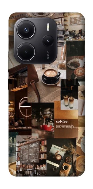 Чохол на Xiaomi Redmi Note 14 4G (Europe version) Coffee collage ver.2 фото 1 з 1