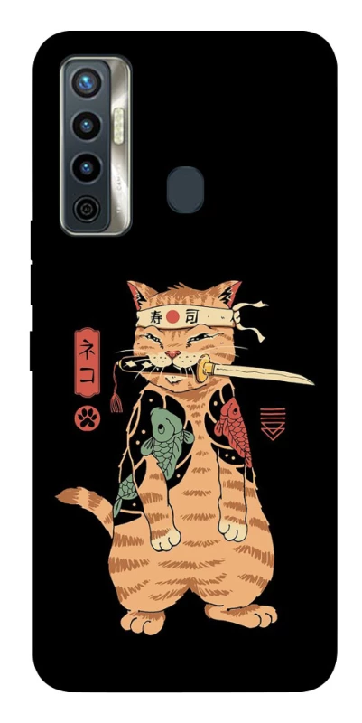Чохол на TECNO Camon 17 Кіт-самурай фото 1 з 1