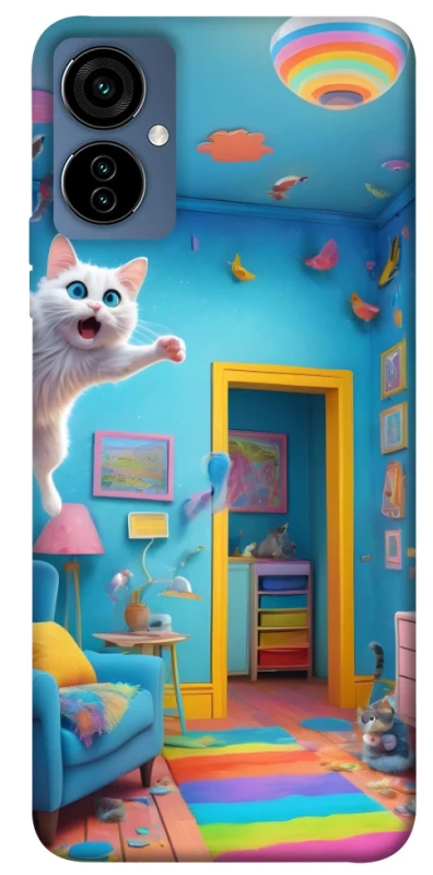 Чехол на TECNO Camon 19 Neo crazy cat фото 1 из 1