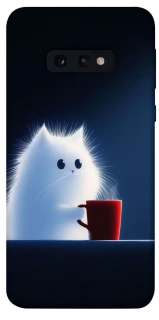 Чехол на Samsung Galaxy S10e Чехол кот с кофе фото 1 из 1
