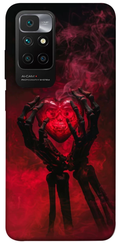 Чохол на Xiaomi Redmi 10 Heart in the hands of a skeleton фото 1 з 1