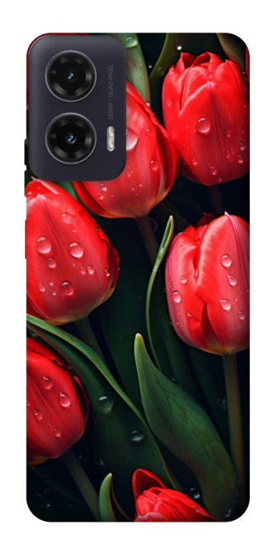 Чехол на Motorola Moto G35 Красные тюльпаны фото 1 из 1