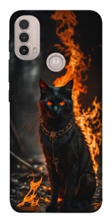 Чехол на Motorola Moto E40 Огненный кот фото 1 из 1