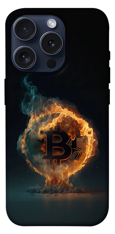 Чохол на Apple iPhone 15 Pro (6.1") Fire Bitcoin фото 1 з 1