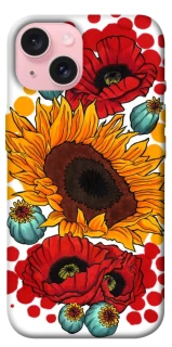 Чохол на Apple iPhone 15 (6.1") Соняшники та маки фото 1 з 1
