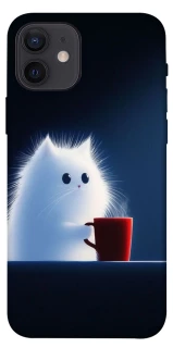 Чехол на Apple iPhone 12 (6.1") Чехол кот с кофе фото 1 из 1