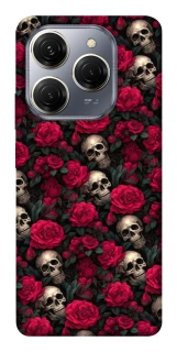 Чехол на TECNO Spark 20 Pro Черепа и розы фото 1 из 1