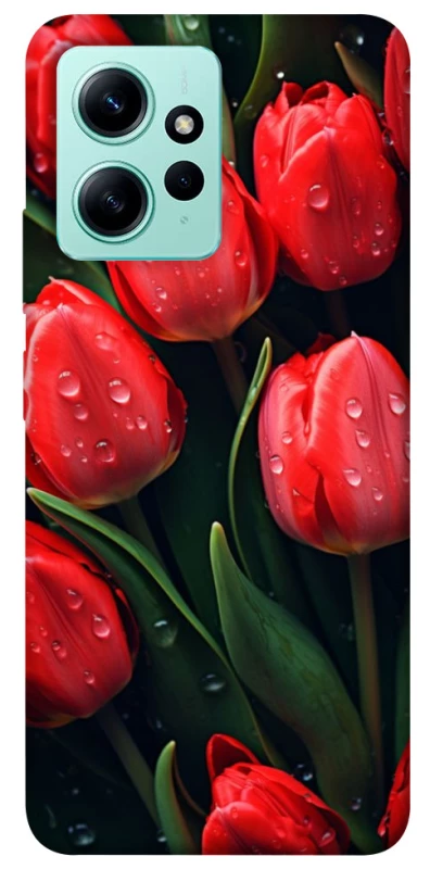 Чохол на Xiaomi Redmi Note 12 4G Червоні тюльпани фото 1 з 1