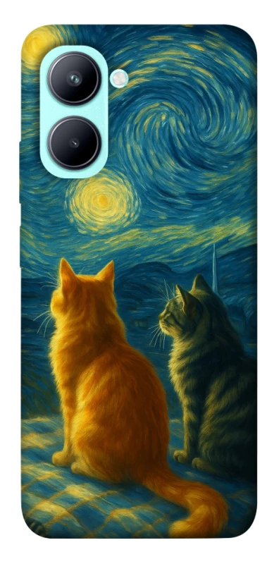 Чохол на Realme C33 Cats under the stars фото 1 з 1