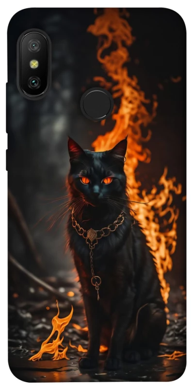 Чохол на Xiaomi Mi A2 Lite / Xiaomi Redmi 6 Pro Вогняний кіт фото 1 з 1